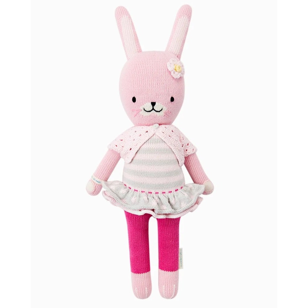 Cuddle + Kind Chloe the Bunny Hand Knit Doll Granola Plush Stuffed Animal Stuffy